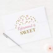 Licht roze gouden Confetti pensioen is zoet Ronde Sticker (Envelop)