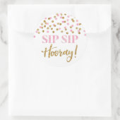 Licht roze gouden Confetti slok sip Hooray Ronde Sticker (Tas)