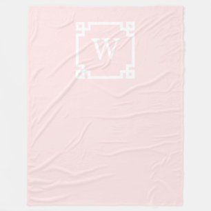 Licht roze Grieks Zeer belangrijk Lijst #2 Monogra Fleece Deken