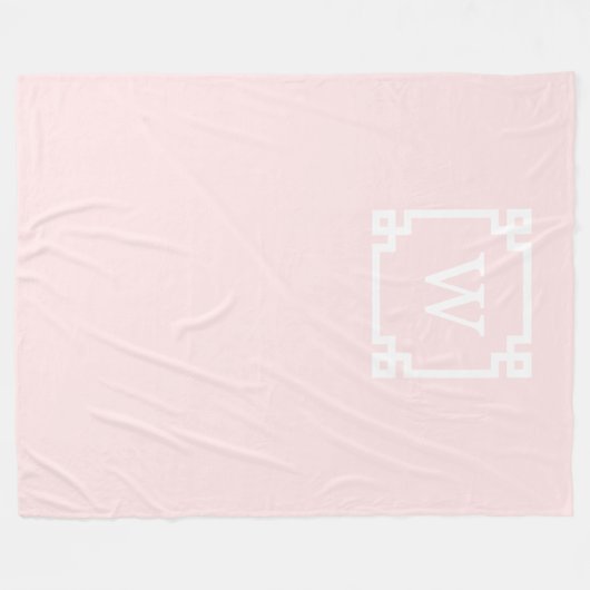 Licht roze Grieks Zeer belangrijk Lijst #2 Monogra Fleece Deken (Voorkant (Horizontaal))