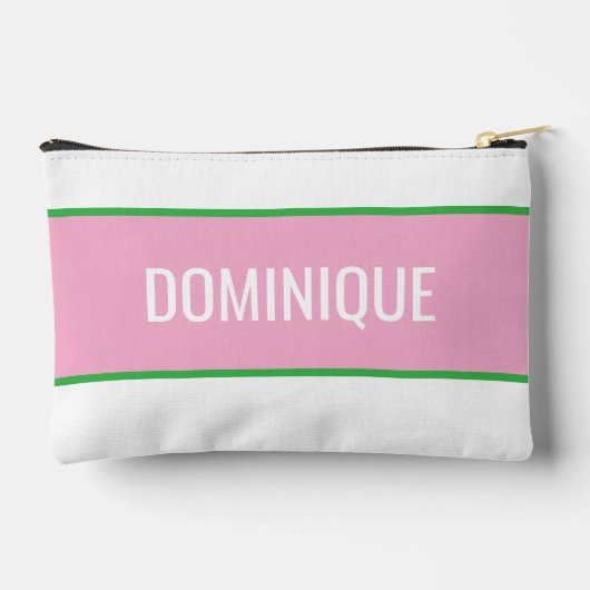 Licht Roze + Groen Monogram Bruidsmeisje Etui (Achterkant)