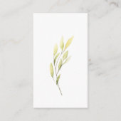 Licht roze groene bloemen laat eenvoudig ontwerp informatiekaartje (Achterkant)