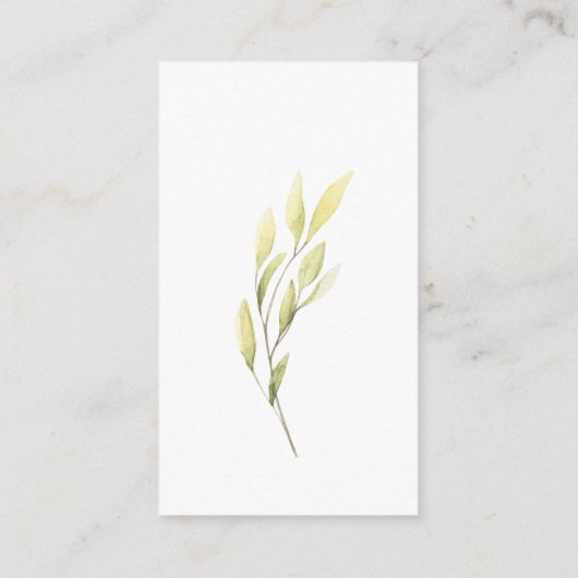 Licht roze groene bloemen laat eenvoudig ontwerp informatiekaartje (Achterkant)