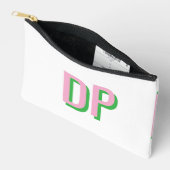 Licht Roze + Groene Monogram Bruidsmeisje Etui (Open)