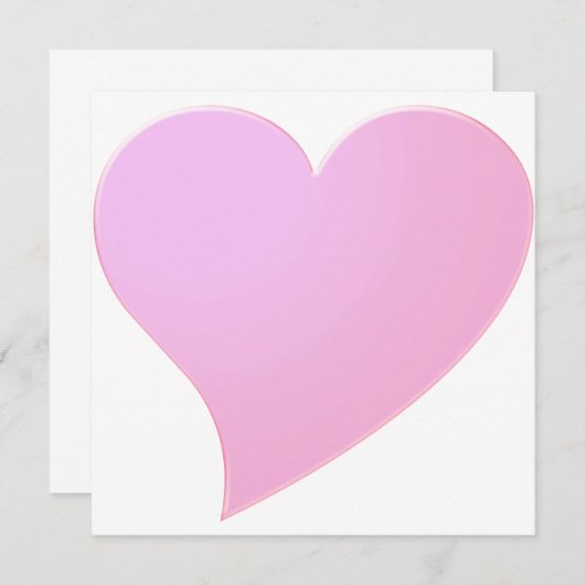 Licht roze, groot hart moderne Valentijn kaart (Voorkant / Achterkant)