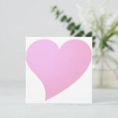Licht roze, groot hart moderne Valentijn kaart (Staand voorkant)