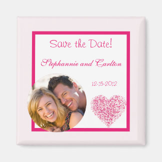 Licht roze hart bruiloft aankondiging magneet