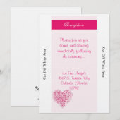 Licht roze hart bruiloft receptie Kaart (Voorkant / Achterkant)