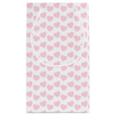 Licht roze hartritme op White Small Gift Bag Klein Cadeauzakje (Achterkant)