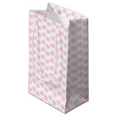 Licht roze hartritme op White Small Gift Bag Klein Cadeauzakje (Voorkant Gekanteld)