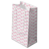 Licht roze hartritme op White Small Gift Bag Klein Cadeauzakje (Achterkant Gekanteld)