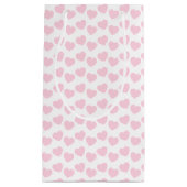Licht roze hartritme op White Small Gift Bag Klein Cadeauzakje (Voorkant)