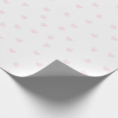 Licht roze Heart Patroon op Wit Cadeaupapier (Hoek)