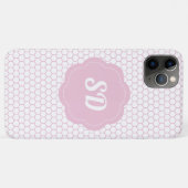 Licht Roze Honingraat Custom Monogram Case-Mate iPhone Case (Achterkant (horizontaal))