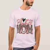 Licht Roze Honkbal Moeder T-shirt (Voorkant)