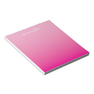 Licht Roze Hot Pink Gradiënt Meisjesachtige Handte Notitieblok
