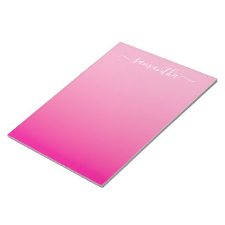 Licht Roze Hot Pink Gradiënt Meisjesachtige Handte Notitieblok