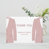 Licht Roze Huwelijk Dankkaarten voor Homoparen Bedankkaart (Staand voorkant)
