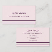 Licht roze lijn minimalistisch modern professionee visitekaartje (Voorkant / Achterkant)