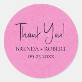 Licht roze Linen Eenvoudig script Welkom Ronde Sticker (Voorkant)