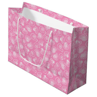 LICHT ROZE MET WITTE TROPISCHE SCHELPEN GROOT CADEAUZAKJE