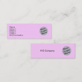 Licht roze mini visitekaartje (Voorkant / Achterkant)