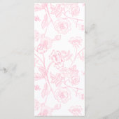  Licht Roze Monogram Crest Bloemen Huwelijk Menu (Achterkant)