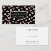 Licht roze onderdeelpatroon in zwart visitekaartje (Voorkant / Achterkant)