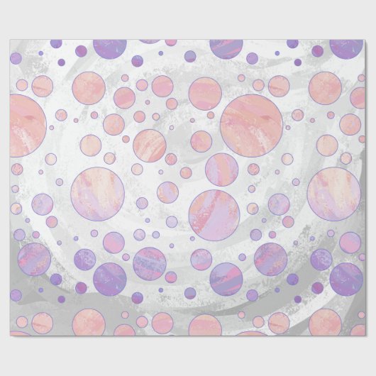 Licht roze pols dot patroon cadeaupapier (Vlak)