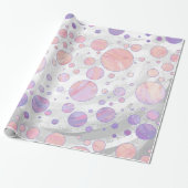 Licht roze pols dot patroon cadeaupapier (Uitgerold)