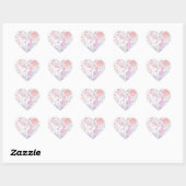 Licht roze pols dot patroon hart sticker (Vel)