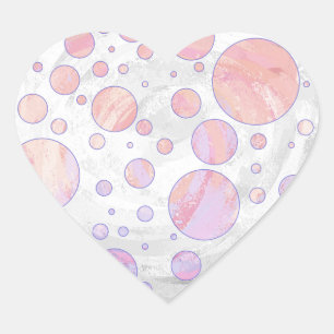 Licht roze pols dot patroon hart sticker