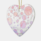 Licht roze pols dot patroon keramisch ornament (Links)