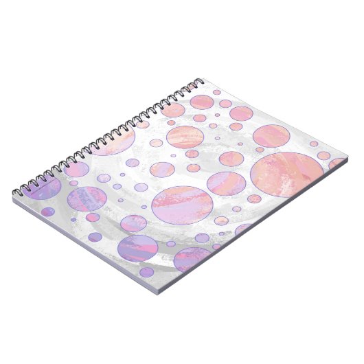 Licht roze pols dot patroon notitieboek (Linkerzijde)