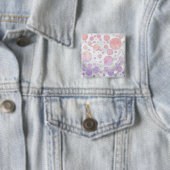 Licht roze pols dot patroon vierkante button 5,1 cm (In situ)