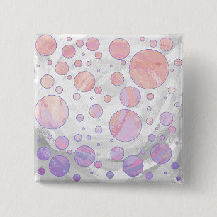 Licht roze pols dot patroon vierkante button 5,1 cm