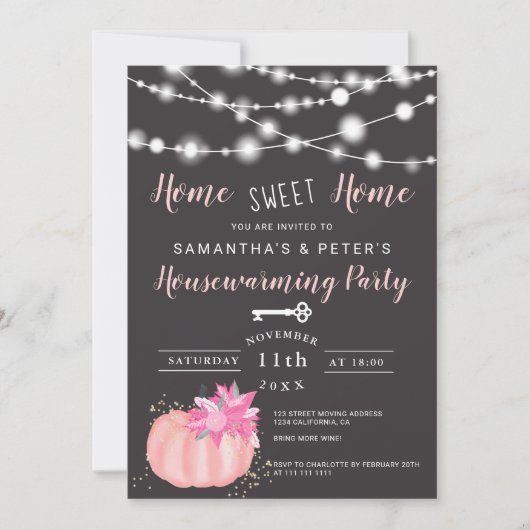 Licht roze pompoen in het huishouden kaart (Voorkant)