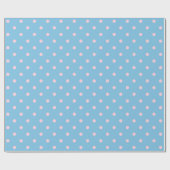 Licht roze pooldot op blauwe grote ruimte cadeaupapier (Vlak)