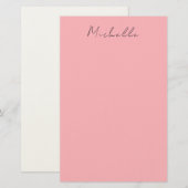 Licht Roze Professionele Unieke Klassieke Handgesc Briefpapier (Voorkant / Achterkant)