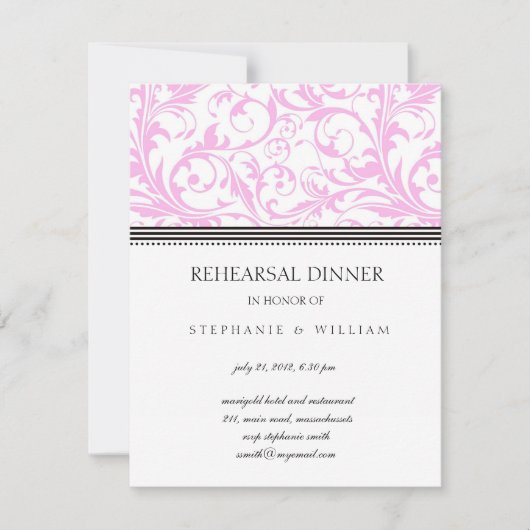 Licht roze repetitie met zwembad Inwendige Kaart (Voorkant)