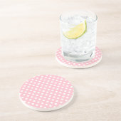 Licht roze Retro Polka Dots Pattern Onderzetter (Zijkant)