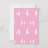 Licht Roze Rood & Groen Kerstfeest Uitnodiging (Achterkant)