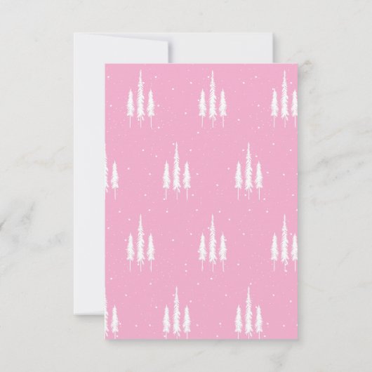 Licht Roze Rood & Groen Kerstfeest Uitnodiging (Achterkant)