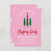 Licht Roze Rood & Groen Kerstfeest Uitnodiging (Voorkant / Achterkant)