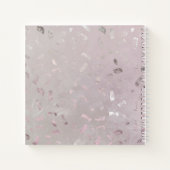 Licht roze Roos Gold Glitter Monogram Naam Michell Notitieboek (Achterkant)