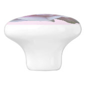 Licht Roze Roos op Roze Floral Keramische Knop (Zijkant)