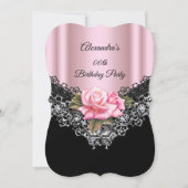 Licht roze Roos op zaterdag in zwarte lade Kaart (Voorkant)