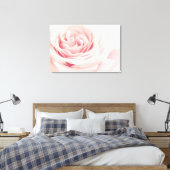 Licht roze Roos ventilator - Rozen bloemen Canvas Afdruk (Insitu (Slaapkamer))