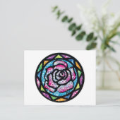 Licht roze Roos voor mousserend glitter Briefkaart (Staand voorkant)