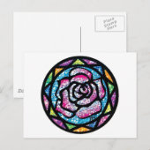Licht roze Roos voor mousserend glitter Briefkaart (Voorkant / Achterkant)